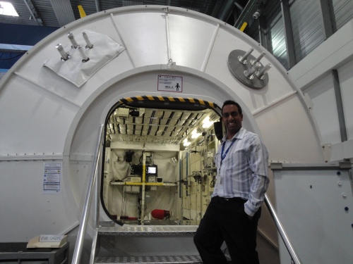 Me with ISS Columbus Module Training Mock-up